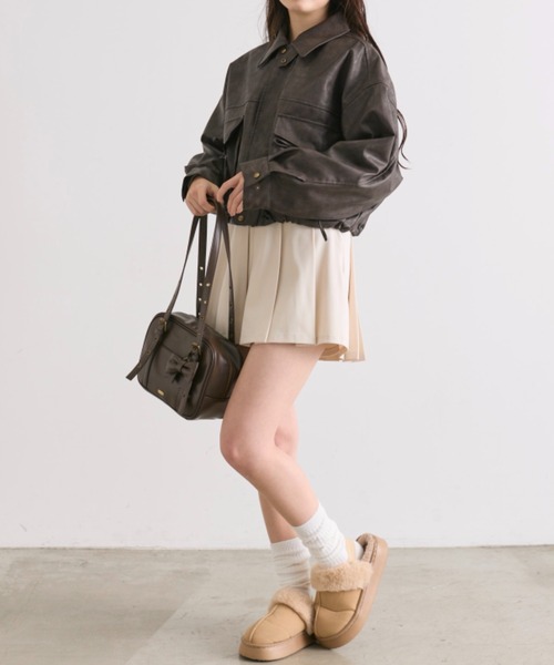 OLIVE des OLIVE リボンポケットシャギーブルゾン リボンポケットシャギーブルゾン | OLIVE des OLIVE(オリーブ デ