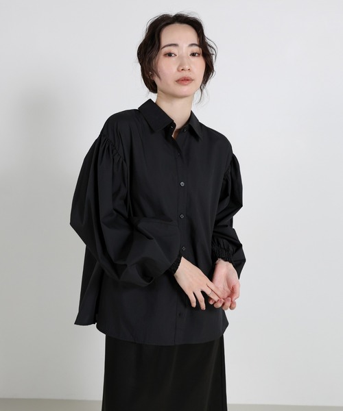 select MOCA Et(セレクトモカエト)の「【Et】Gathered Volume Sleeve Shirt(シャツ/ブラウス・レディース・ブルー/ブラック/ホワイト・FREE)」の19枚目の写真