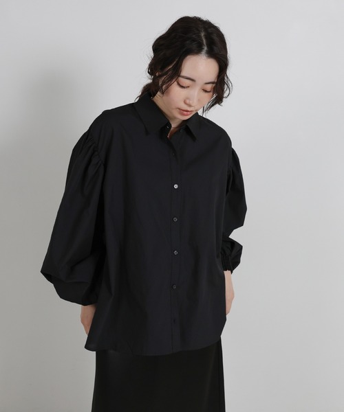 select MOCA Et(セレクトモカエト)の「【Et】Gathered Volume Sleeve Shirt(シャツ/ブラウス・レディース・ブルー/ブラック/ホワイト・FREE)」の18枚目の写真