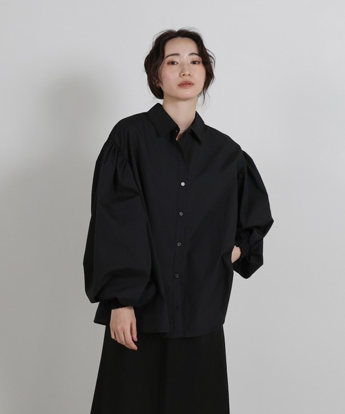 select MOCA Et(セレクトモカエト)の「【Et】Gathered Volume Sleeve Shirt(シャツ/ブラウス・レディース・ブルー/ブラック/ホワイト・FREE)」の17枚目の写真