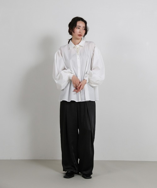 select MOCA Et(セレクトモカエト)の「【Et】Gathered Volume Sleeve Shirt(シャツ/ブラウス・レディース・ブルー/ブラック/ホワイト・FREE)」の11枚目の写真