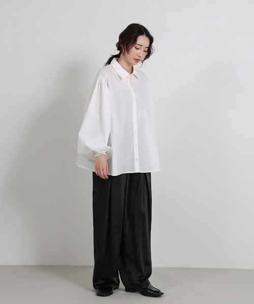 select MOCA Et(セレクトモカエト)の「【Et】Gathered Volume Sleeve Shirt(シャツ/ブラウス・レディース・ブルー/ブラック/ホワイト・FREE)」の21枚目の写真