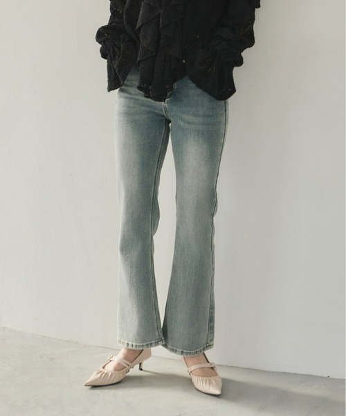 すすす 8/20 S ASTT フレアデニム 楽天市場】3個ボタン ハイウエスト レースアップ センター