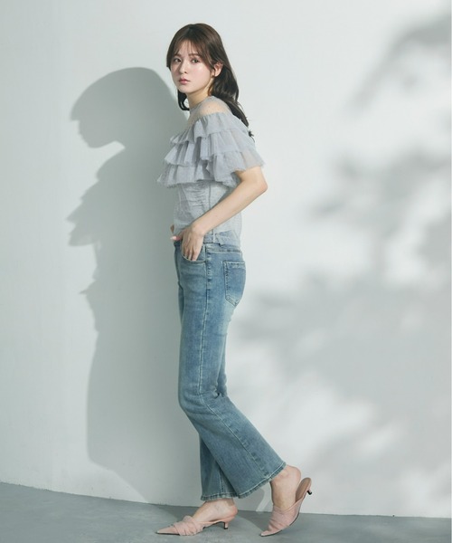 Olu.（オルドット）の「ストレートフレアデニム（デニムパンツ・レディース・ブラック/ライトブルー・1/0）」の20枚目の写真