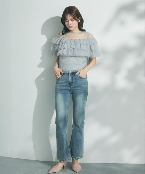 Olu.（オルドット）の「ストレートフレアデニム（デニムパンツ・レディース・ブラック/ライトブルー・1/0）」の21枚目の写真