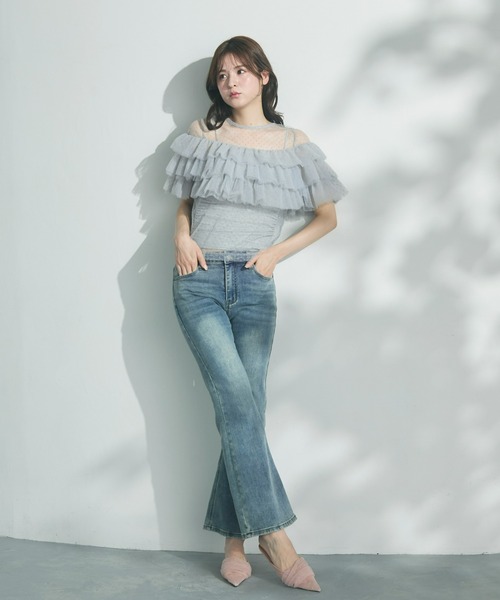 Olu.（オルドット）の「ストレートフレアデニム（デニムパンツ・レディース・ブラック/ライトブルー・1/0）」の22枚目の写真