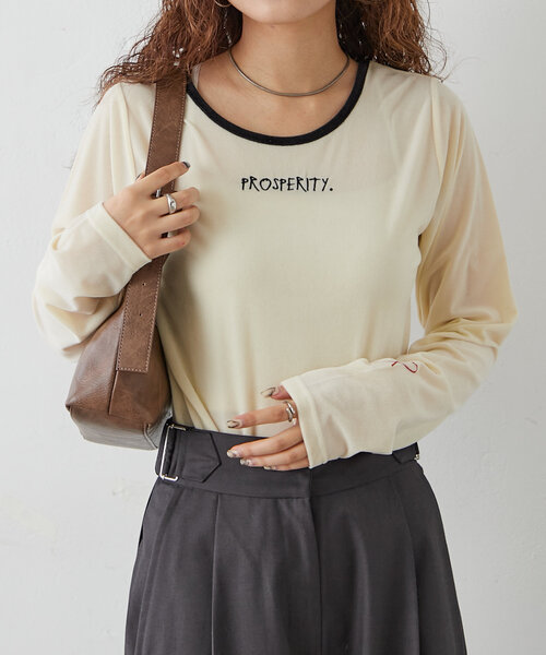 [mline]バックシャンベロアトップス（Tシャツ/カットソー）｜mline（エムライン）