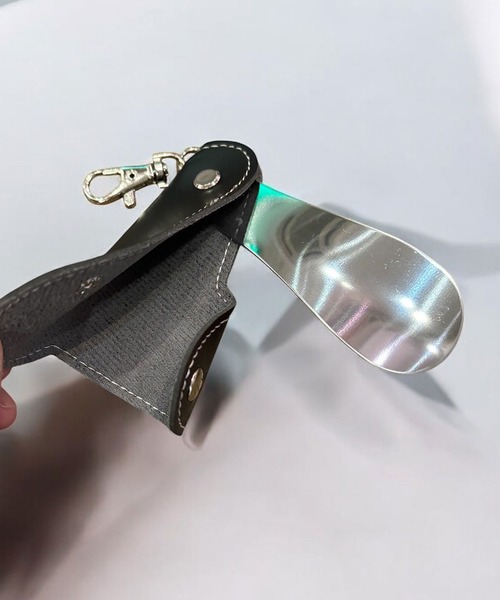 ポケットシューホーン レザーカバー付き ポータブル シューホーン 【 靴ベラ SHOEHORN