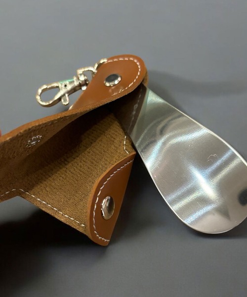 ポケットシューホーン レザーカバー付き ポータブル シューホーン 【 靴ベラ SHOEHORN