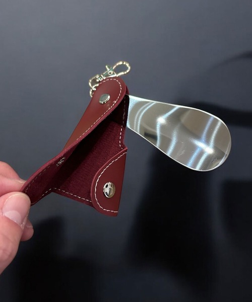 レザーカバー付き ポータブル シューホーン 【 靴ベラ SHOEHORN