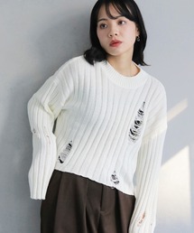 【cheriella】ダメージニットプルオーバー DAMAGED KNIT PULLOVER