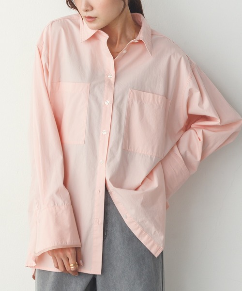 hunch（ハンチ）の「【WEB限定/別注】タイプライター オーバーシャツ（シャツ/ブラウス・レディース・チャコール/ホワイト系その他/ホワイト/ライトピンク/ブルー/ブルー系その他・FREE）」の6枚目の写真