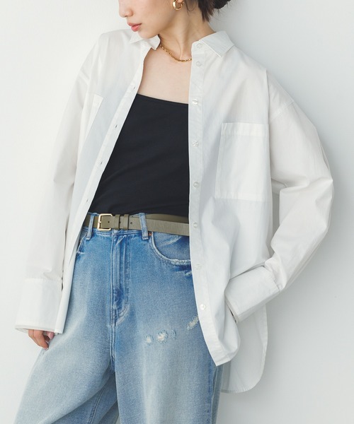 hunch（ハンチ）の「【WEB限定/別注】タイプライター オーバーシャツ（シャツ/ブラウス・レディース・チャコール/ホワイト系その他/ホワイト/ライトピンク/ブルー/ブルー系その他・FREE）」の2枚目の写真