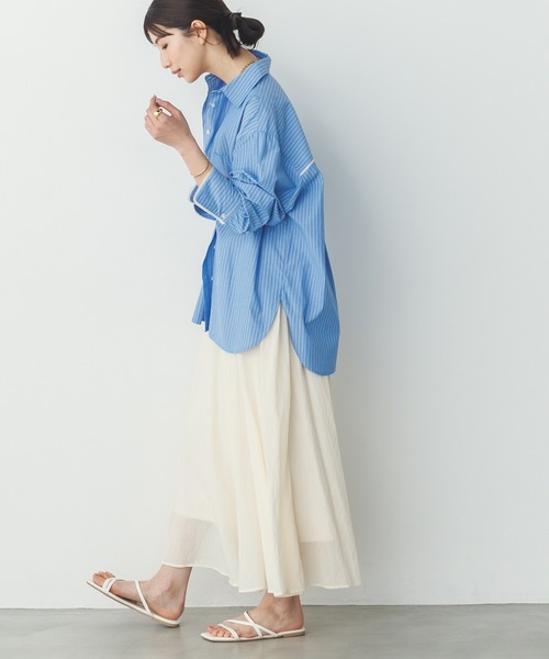 hunch（ハンチ）の「【WEB限定/別注】タイプライター オーバーシャツ（シャツ/ブラウス・レディース・チャコール/ホワイト系その他/ホワイト/ライトピンク/ブルー/ブルー系その他・FREE）」の14枚目の写真