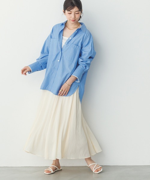 hunch（ハンチ）の「【WEB限定/別注】タイプライター オーバーシャツ（シャツ/ブラウス・レディース・チャコール/ホワイト系その他/ホワイト/ライトピンク/ブルー/ブルー系その他・FREE）」の15枚目の写真