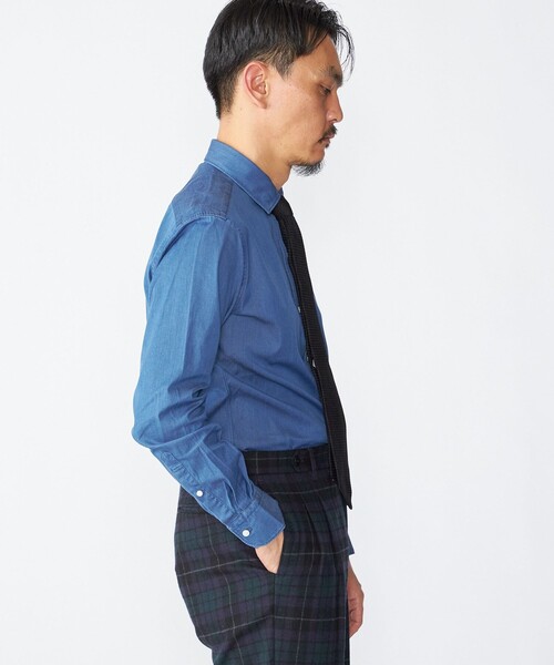 SHIPS(シップス)の「SHIPS: デニム シャツ(シャツ/ブラウス・メンズ・ネイビー・X-LARGE/LARGE/MEDIUM/SMALL)」の4枚目の写真
