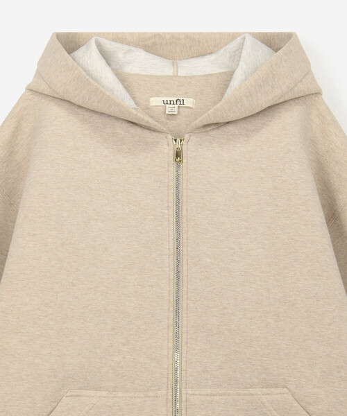 UNFIL(アンフィル)の「unfil | ダブルフェイスジャージー ジップパーカー WOMEN(パーカー・レディース・ベージュ/グレー・1)」の5枚目の写真