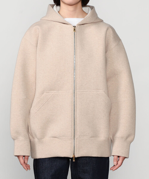 【unfil アンフィル】プルオーバーパーカー フーディー size3 セール】unfil | ダブルフェイスジャージー ジップパーカー