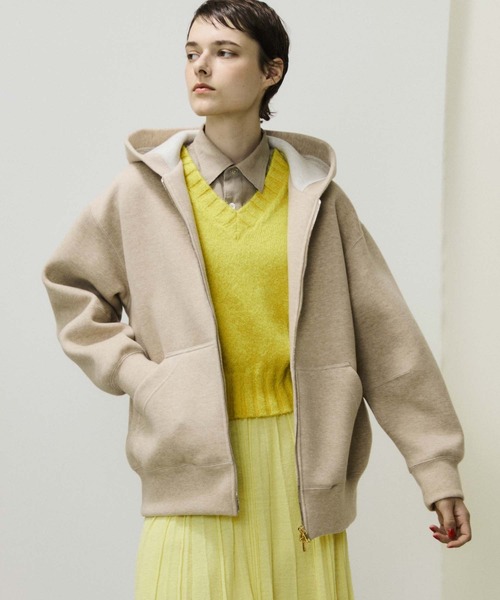 UNFIL(アンフィル)の「unfil | ダブルフェイスジャージー ジップパーカー WOMEN(パーカー・レディース・ベージュ/グレー・1)」の18枚目の写真