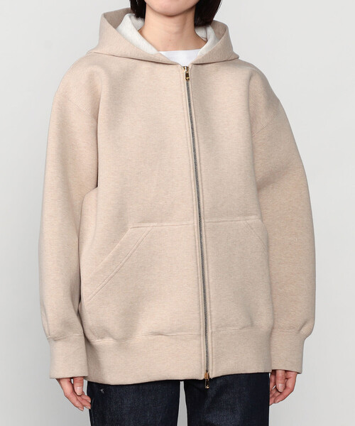 unfil ハーフジップパーカー unfil | ダブルフェイスジャージー ジップパーカー WOMEN