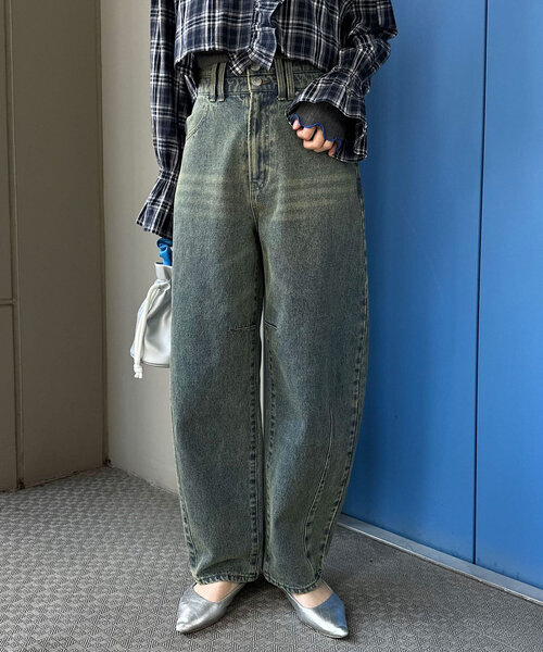 ☆新品タグ付☆チャオパニック☆サイドカットデニム☆X S セール】【KATER】vintagedenimカーブデニム（デニムパンツ