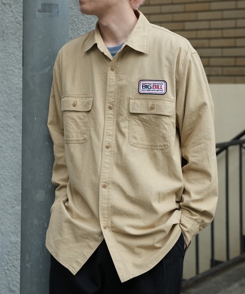 FUSE（フューズ）の「【BIG BILL/ビッグ ビル】別注 ワッペンワークシャツ（シャツ/ブラウス・メンズ・グレー/ブルー/ベージュ・01/02/03）」の3枚目の写真