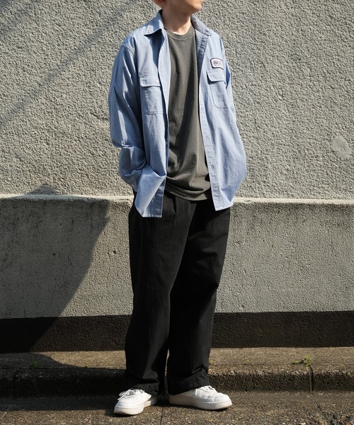 FUSE（フューズ）の「【BIG BILL/ビッグ ビル】別注 ワッペンワークシャツ（シャツ/ブラウス・メンズ・グレー/ブルー/ベージュ・01/02/03）」の12枚目の写真