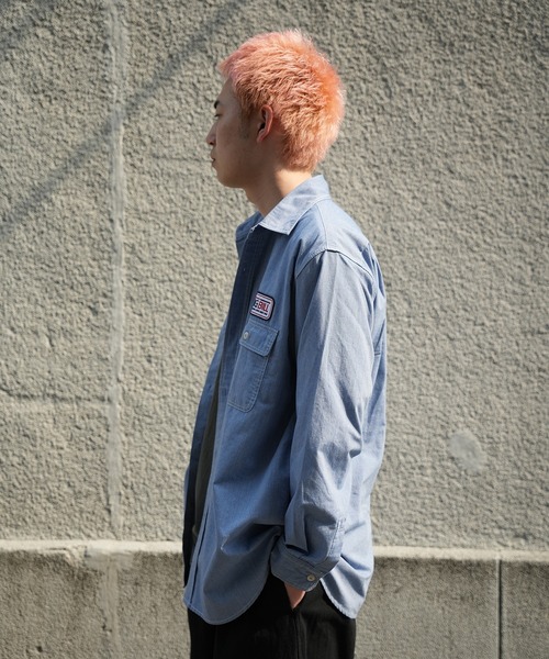 FUSE（フューズ）の「【BIG BILL/ビッグ ビル】別注 ワッペンワークシャツ（シャツ/ブラウス・メンズ・グレー/ブルー/ベージュ・01/02/03）」の10枚目の写真