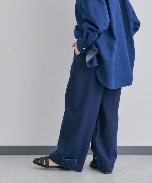 NANO universe(ナノユニバース)の「「Te Ni Wo Ha」nano・universe×片岡 健太(sumika)別注/デニムワイドパンツ(デニムパンツ・メンズ・ブラック/ネイビー・S/M/L/XL/XS)」の21枚目の写真