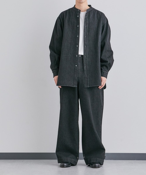 NANO universe(ナノユニバース)の「「Te Ni Wo Ha」nano・universe×片岡 健太(sumika)別注/デニムワイドパンツ(デニムパンツ・メンズ・ブラック/ネイビー・S/M/L/XL/XS)」の7枚目の写真