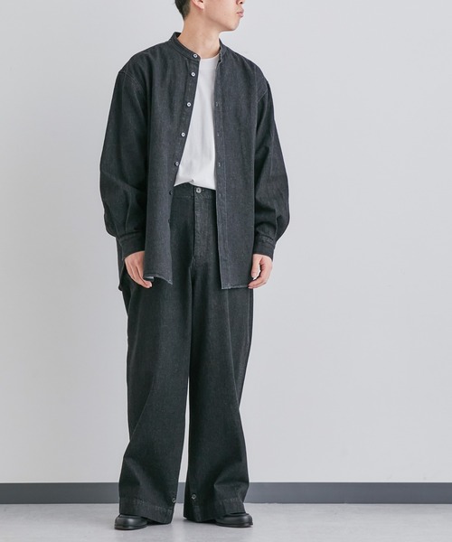 sumika 片岡健太 ブラックワイドデニムパンツ NANO universe（ナノユニバース）の「「Te Ni Wo Ha」nano・universe