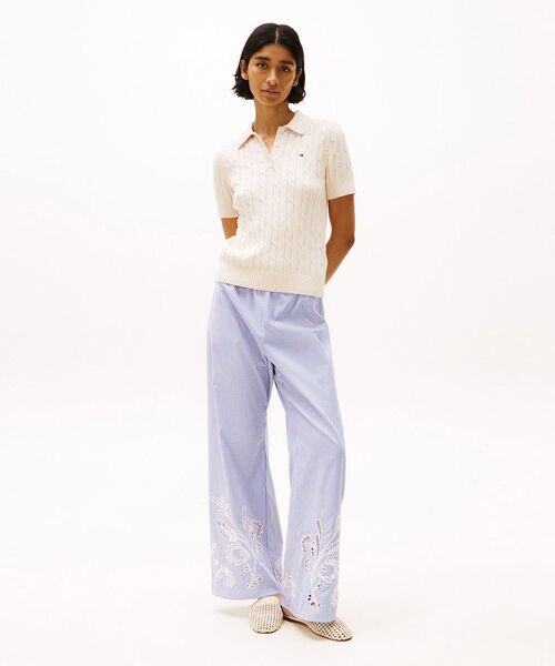 tommy jeans（トミー ジーンズ）の「ケーブルポロニット（ニット/セーター・レディース・ネイビー/ブルー/イエロー/グレー・XX-SMALL/X-SMALL/MEDIUM/SMALL）」の12枚目の写真