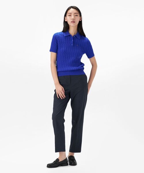 tommy jeans（トミー ジーンズ）の「ケーブルポロニット（ニット/セーター・レディース・ネイビー/ブルー/イエロー/グレー・XX-SMALL/X-SMALL/MEDIUM/SMALL）」の6枚目の写真