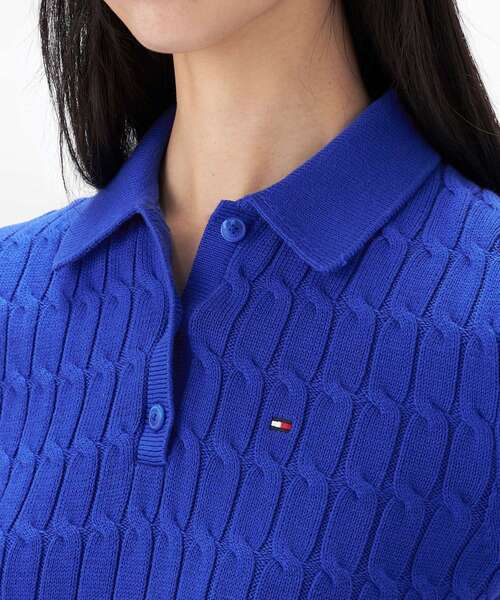 tommy jeans（トミー ジーンズ）の「ケーブルポロニット（ニット/セーター・レディース・ネイビー/ブルー/イエロー/グレー・XX-SMALL/X-SMALL/MEDIUM/SMALL）」の5枚目の写真