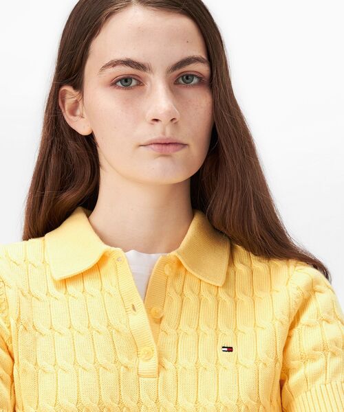 tommy jeans（トミー ジーンズ）の「ケーブルポロニット（ニット/セーター・レディース・ネイビー/ブルー/イエロー/グレー・XX-SMALL/X-SMALL/MEDIUM/SMALL）」の17枚目の写真