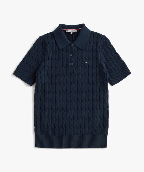 tommy jeans（トミー ジーンズ）の「ケーブルポロニット（ニット/セーター・レディース・ネイビー/ブルー/イエロー/グレー・XX-SMALL/X-SMALL/MEDIUM/SMALL）」の16枚目の写真
