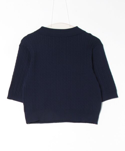 GORGE(ゴージ)の「《上品カジュアル》レディース 細ケーブル 半袖ニットポロ 刺しゅう入り 春夏秋(ニット/セーター・レディース・ネイビー/グレー/アイボリー・F)」の17枚目の写真