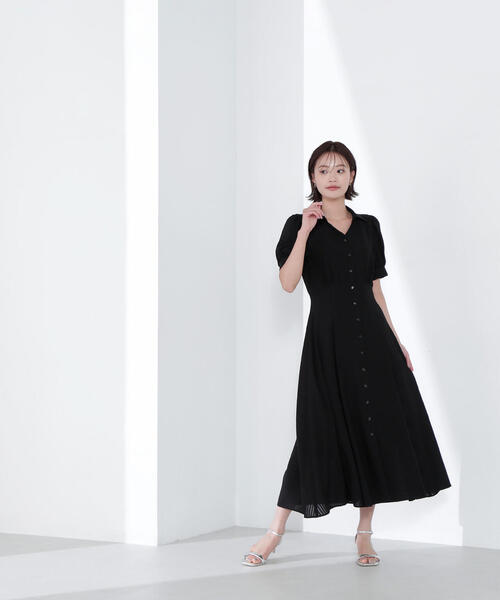 NATURAL BEAUTY BASIC（ナチュラルビューティーベーシック）の「◇シャツカラーサッカーワンピース（シャツワンピース・レディース・ブルー/ブラック/オフホワイト・MEDIUM/SMALL/P/S）」の9枚目の写真