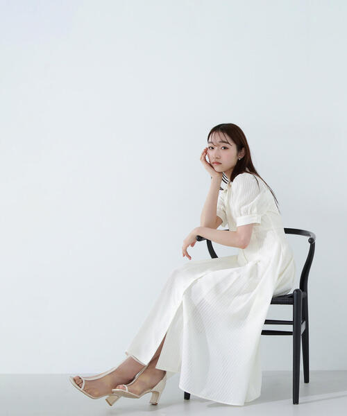NATURAL BEAUTY BASIC シャツカラーサッカーワンピース M シャツカラーサッカーワンピース | NATURAL BEAUTY BASIC