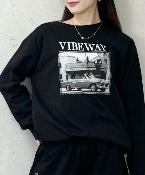 Per sist ence(パーシエンス)の「綿天竺フォトプリントロンT(Tシャツ/カットソー・レディース・ブラック/オフホワイト/杢グレー・FREE)」の11枚目の写真