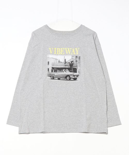 Per sist ence(パーシエンス)の「綿天竺フォトプリントロンT(Tシャツ/カットソー・レディース・ブラック/オフホワイト/杢グレー・FREE)」の6枚目の写真
