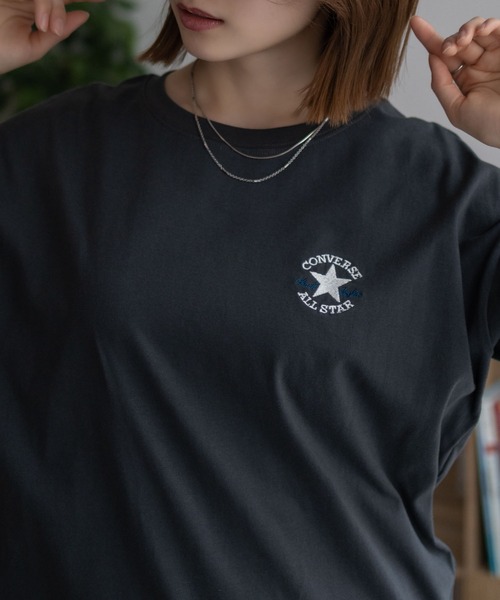 CONVERSE(コンバース)の「CONVERSE ワンポイントパッチ刺繍Tシャツ(Tシャツ/カットソー・レディース・イエロー/パープル/ホワイト/チャコールグレー・M/L)」の22枚目の写真