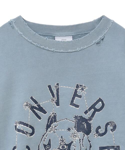 CONVERSE TOKYO(コンバーストウキョウ)の「PIGMENT DYE DISTRESSED PANDA SWEAT(スウェット・レディース・ベージュ/サックスブルー/ブラック・SMALL/MEDIUM)」の15枚目の写真