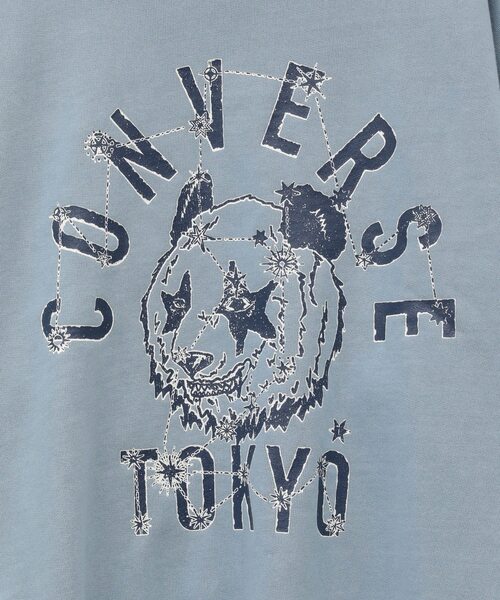CONVERSE TOKYO(コンバーストウキョウ)の「PIGMENT DYE DISTRESSED PANDA SWEAT(スウェット・レディース・ベージュ/サックスブルー/ブラック・SMALL/MEDIUM)」の6枚目の写真
