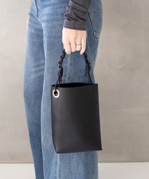 SENTI（センティ）の「SENTI センティ / SHRINK LEATHER CHAIN HANDLE MINI BAG シュリンクレザーチェーンハンドルトートバッグ / 3037（トートバッグ）」