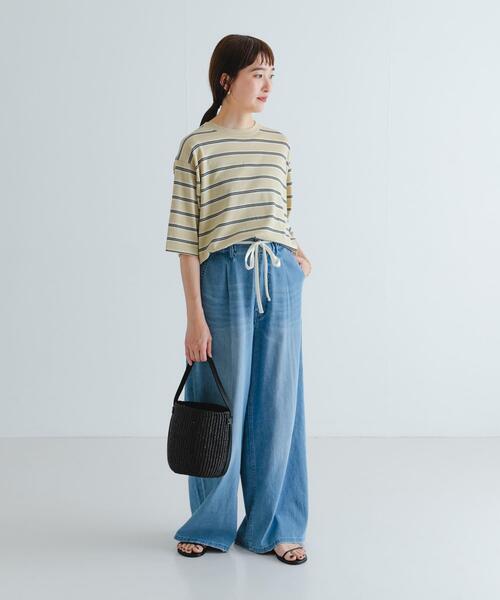 URBAN RESEARCH(アーバンリサーチ)の「new basic マルチボーダーニットTシャツ(Tシャツ/カットソー・レディース・ベージュ/ブラウン・FREE)」の8枚目の写真