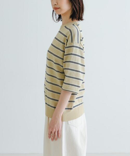 URBAN RESEARCH(アーバンリサーチ)の「new basic マルチボーダーニットTシャツ(Tシャツ/カットソー・レディース・ベージュ/ブラウン・FREE)」の10枚目の写真