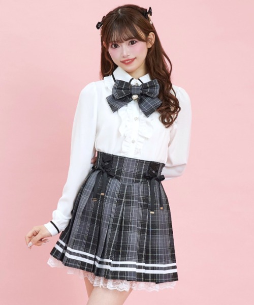 シークレットハニー サイドレースアッププリーツスカート セール】サイドレースアッププリーツスカート（スカート