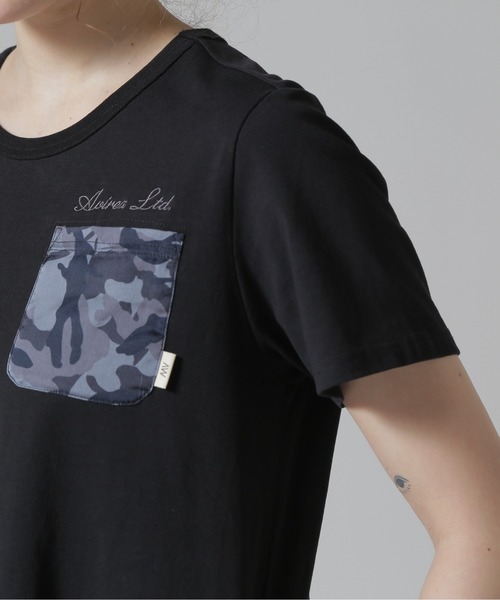 AVIREX(アヴィレックス)の「BACK FLARE SATIN CAMO COMBI ONE PIECE/バックフレアーサテンカモコンビワンピース(ワンピース・レディース・ベージュ/ブラック/オリーブ・S/M/L)」の10枚目の写真