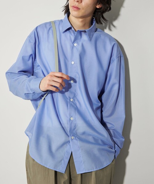 CITEN(シテン)の「<CITEN>エアリーテックスオーバーシャツ(シャツ/ブラウス・メンズ・ライトブルー/ブラック/ターコイズブルー/ベージュ・S/M/L)」の3枚目の写真